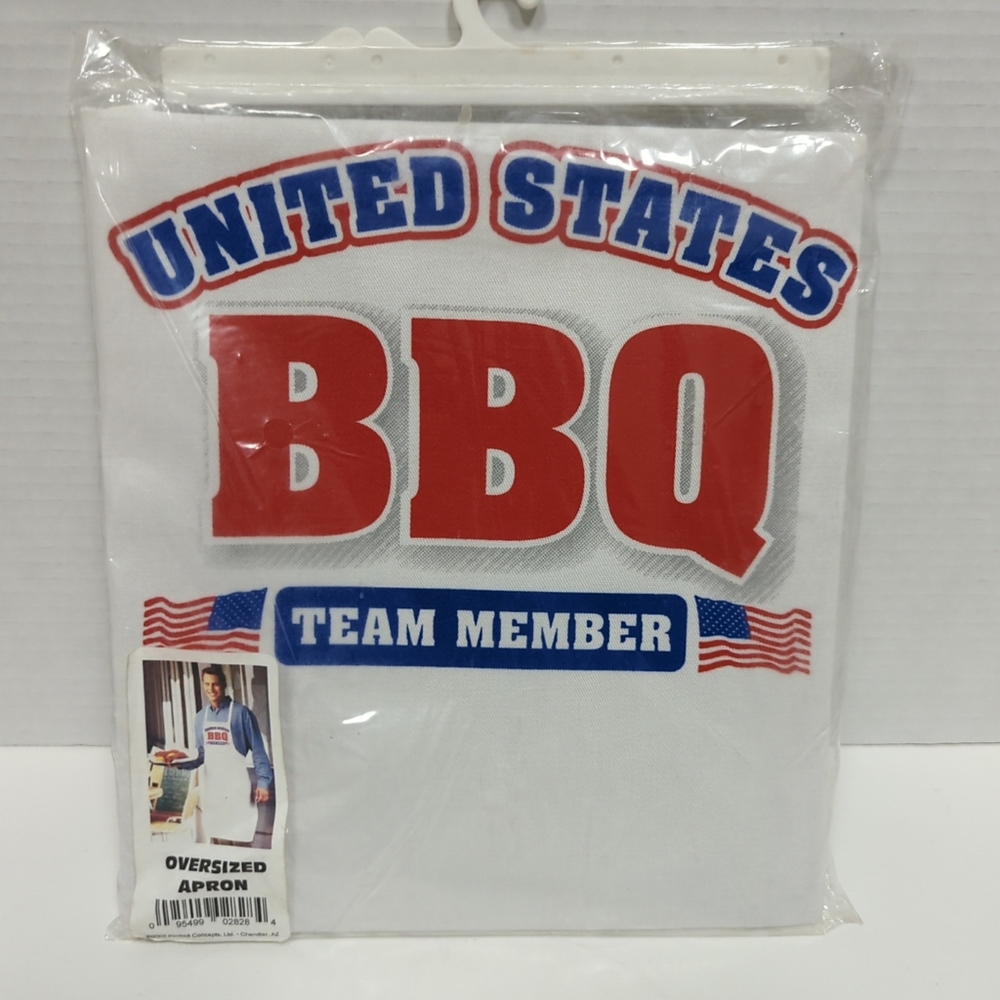 Vintage 2002 Unisex BBQ Oversized Apron United States BBQ Team Member Grill New